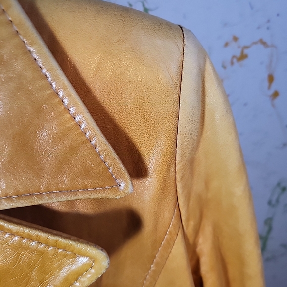 Vintage Oscar Leopold Brown 100% Lamb Leather Jacket Size Medium Made in Canada - Picture 5 of 5